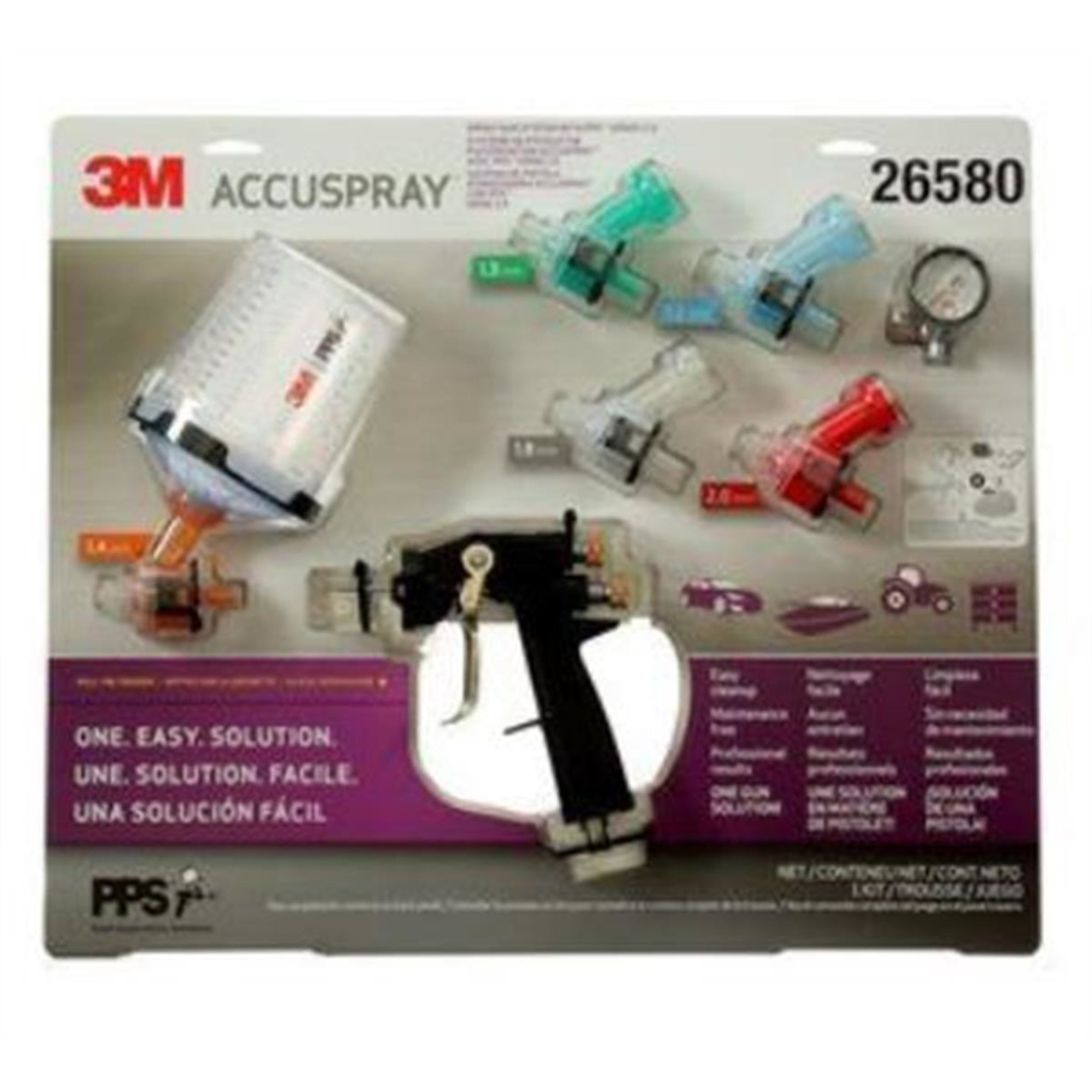 3M Accuspray One Spray Gun System — 5 Replaceable Atomizing Heads, Model# MMM26580